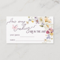 Juego de adivinanzas de Baby Shower púrpura y flor