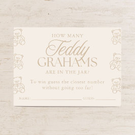 Tarjeta De Recepción Juego de adivinanzas de cuántos Teddy Grahams para