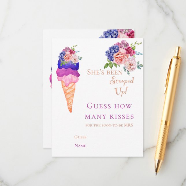 Tarjeta De Recepción Juego de adivinanzas divertidas con helado para de (Anverso/Reverso In Situ)