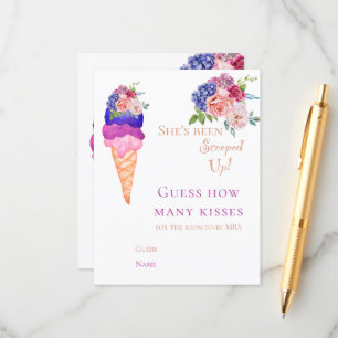 Tarjeta De Recepción Juego de Adivinanzas Divertidas de Helado Bridal S