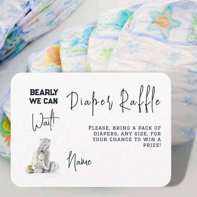 Tarjeta De Recepción Juego de Baby Shower Bearly Wait Bear Diaper Raffl (Subido por el creador)