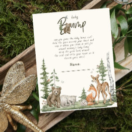 Tarjeta De Recepción Juego de Baby Shower Bump Género Woodland neutral