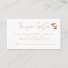Tarjeta De Recepción Juego de Baby Shower Cute Deer Diaper Raffle