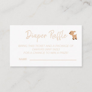 Tarjeta De Recepción Juego de Baby Shower Cute Deer Diaper Raffle