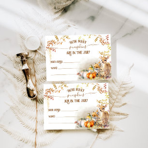 Tarjeta De Recepción Juego de baby shower de calabaza de bosque otoñal