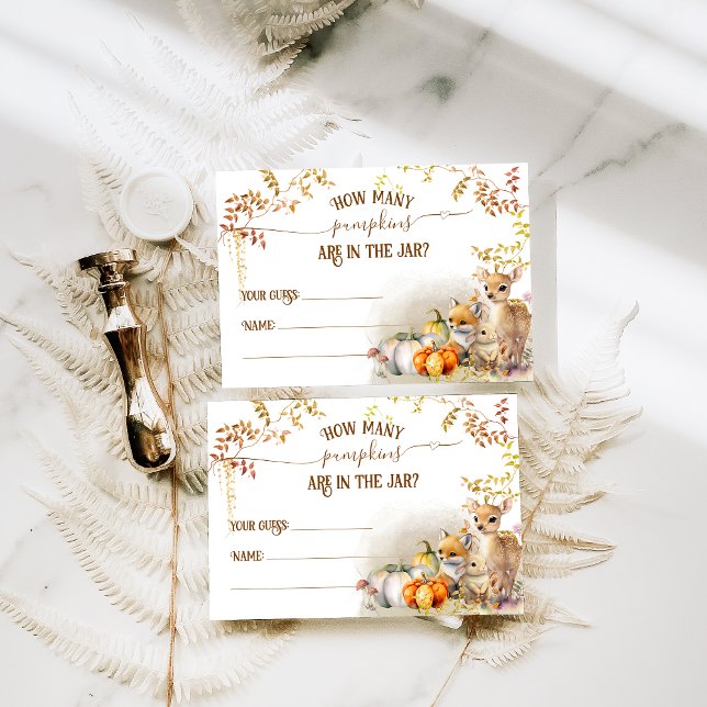 Tarjeta De Recepción Juego de baby shower de calabaza de bosque otoñal (Subido por el creador)