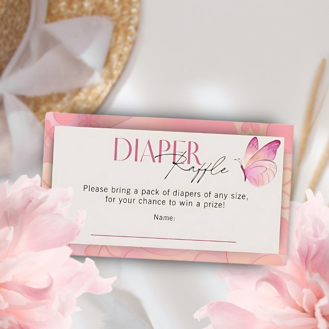 Tarjeta De Recepción Juego de Baby Shower de Little Butterfly Diaper Ra (Subido por el creador)