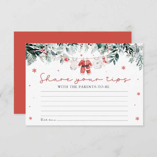 Tarjeta De Recepción Juego de Baby Shower de Santa Navidades Consejo de (Anverso / Reverso)