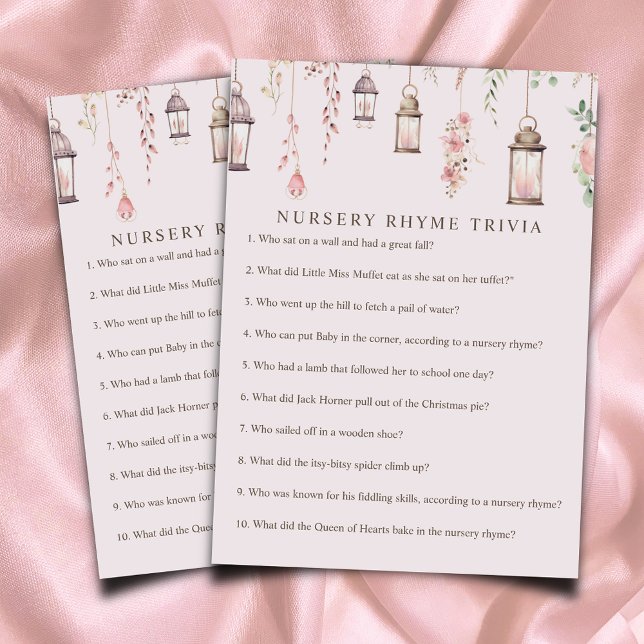 Tarjeta De Recepción Juego de Baby Shower Encantado Nursery Rhyme Trivi (Subido por el creador)
