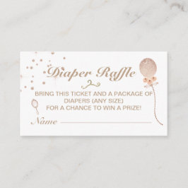 Tarjeta De Recepción Juego de Baby Shower Girly Rosa Gold Diaper Raffle