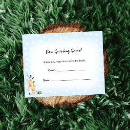 Tarjeta De Recepción Juego de Baby Shower Lib Cub Blue Guessing Count