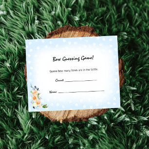 Tarjeta De Recepción Juego de Baby Shower Lib Cub Blue Guessing Count