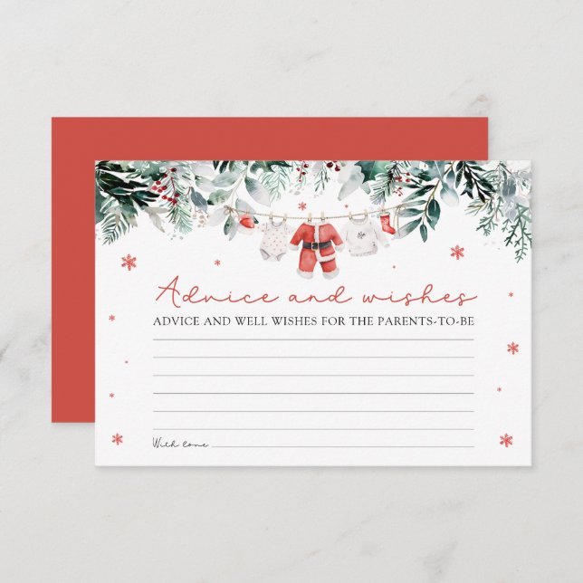 Tarjeta De Recepción Juego de Baby Shower para Navidades de Santa Claus (Anverso / Reverso)