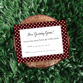 Tarjeta De Recepción Juego de Baby Shower Red Bow Guessing Count
