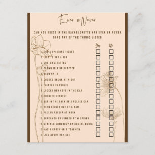 Tarjeta De Recepción Juego de Bachelorette