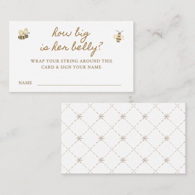 Tarjeta De Recepción Juego de Belly de Little Bee Baby Shower (Anverso / Reverso)
