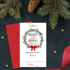 Tarjeta De Recepción Juego de Besos de ducha de novia de Navidades pequ