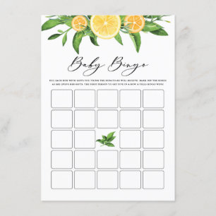 Tarjeta De Recepción Juego de bingo Garland Baby Shower Lemons and Nara