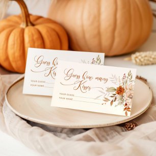 Tarjeta De Recepción Juego de boda adivina cuántos besos boho otoño