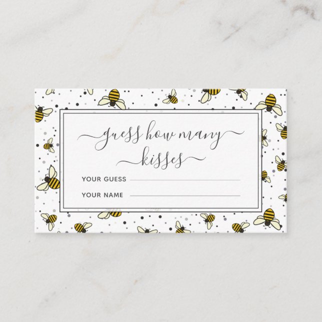 Tarjeta De Recepción Juego de Boda Adivina Cuántos Besos con Patrón de  (Anverso)