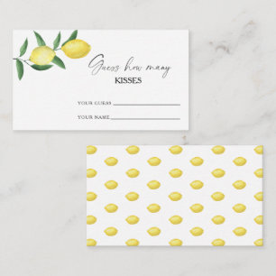 Tarjeta De Recepción Juego de bodas - adivina cuántos besos limón cítri