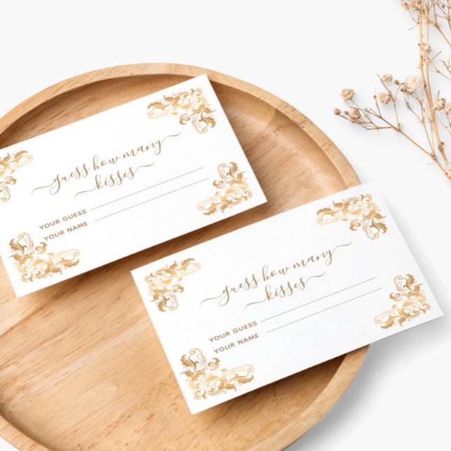 Tarjeta De Recepción Juego de bodas de besos adivina cuantos con marco  (Subido por el creador)