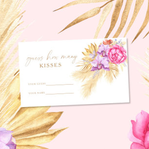 Tarjeta De Recepción Juego de bodas de césped boho: adivina cuántos bes