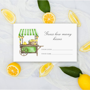 Tarjeta De Recepción Juego de bodas de limón cítrico - adivina cuántos 