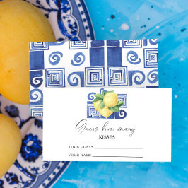 Tarjeta De Recepción Juego de bodas - limón cítrico, adivina cuántos be