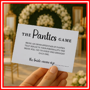 Tarjeta De Recepción Juego de Bragas para Boda y Despedida de Soltera