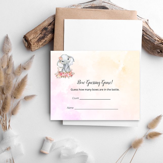 Tarjeta De Recepción Juego de conjeturas de elefantes de Baby Shower (Subido por el creador)