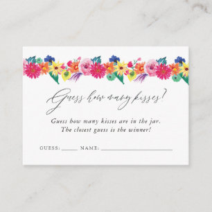 Tarjeta De Recepción Juego de Cuántos Besos para Fiesta de Despedida de