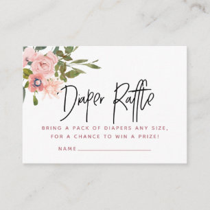 Tarjeta De Recepción Juego de diaper para baby shower con tonos rosa y 