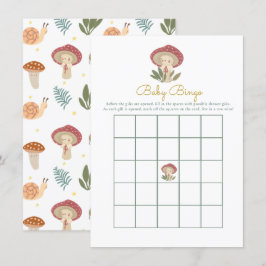 Tarjeta De Recepción Juego de ducha de bebé de hongo pequeño Bingo de b