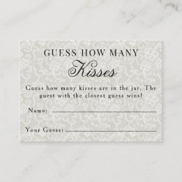 Tarjeta De Recepción Juego de Ducha de Novia Lace Adivina Cuántos Besos