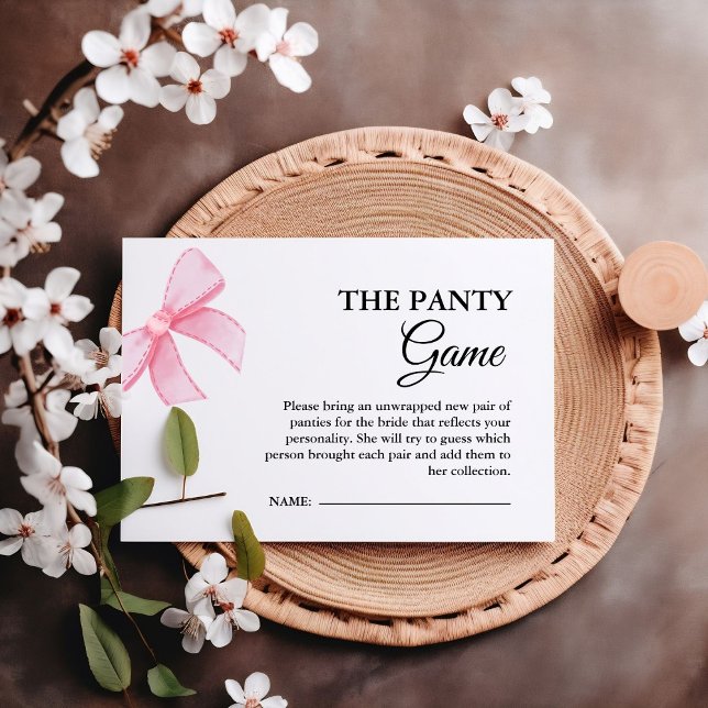 Tarjeta De Recepción Juego de ducha de novia Pink Bow Panty (Subido por el creador)