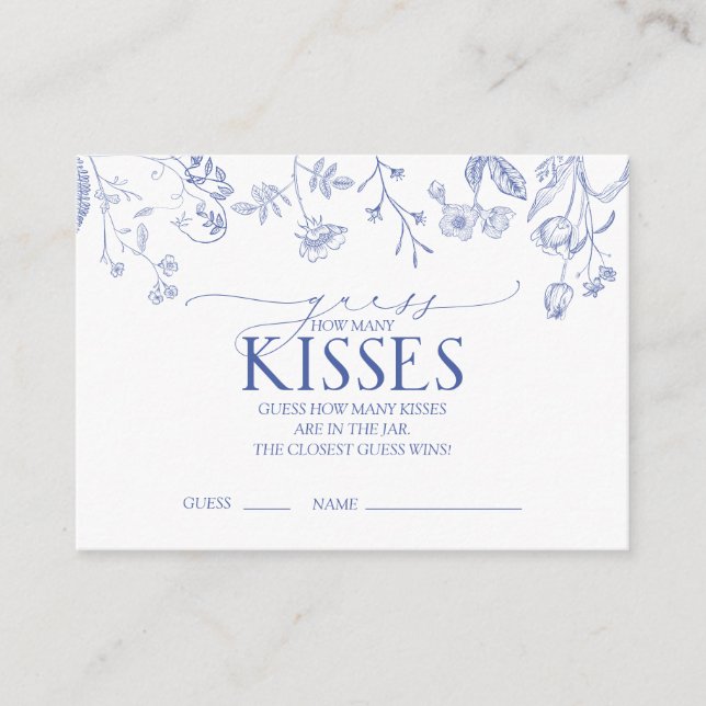 Tarjeta De Recepción Juego de ducha de novia victoriana azul y blanca (Anverso)