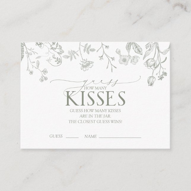 Tarjeta De Recepción Juego de ducha floral verde victoriano sage (Anverso)