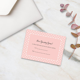 Tarjeta De Recepción Juego de ducha simple de adivinanzas de barro rosa