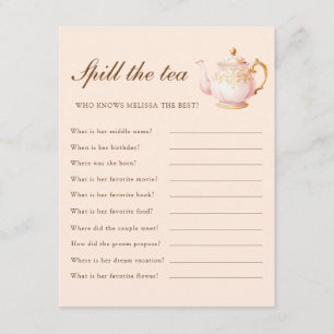 Tarjeta De Recepción Juego de fiesta de desayuno nupcial High Tea Paste