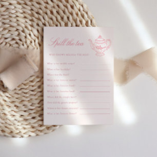Tarjeta De Recepción Juego de fiesta de té de la tarde para despedida d