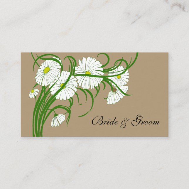 Tarjeta De Recepción Juego de flores de margaritas Gerber blancas vinta (Anverso)