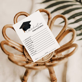 Tarjeta De Recepción Juego de graduación de palabras simple en la lucha