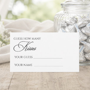 Tarjeta De Recepción Juego de la Ducha de Novia: Adivina Cuántos Besos