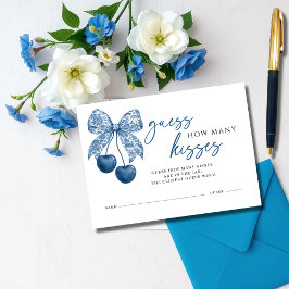 Tarjeta De Recepción Juego de la Ducha de Novia Algo Azul Cuántos Besos