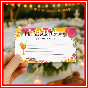 Tarjeta De Recepción Juego de la memoria favorita de la novia Amor a pr
