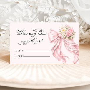 Tarjeta De Recepción Juego de lazo rosa perla Cuantos besos
