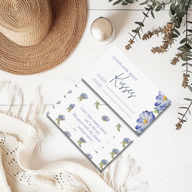 Tarjeta De Recepción Juego de Lluvia de Boda "Adivina Cuántos Besos" Fl (Subido por el creador)