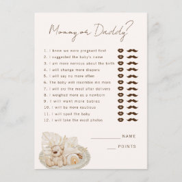 Tarjeta De Recepción Juego de mami o papi Fiesta