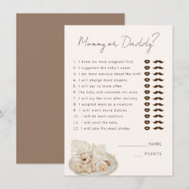 Tarjeta De Recepción Juego de mami o papi Fiesta